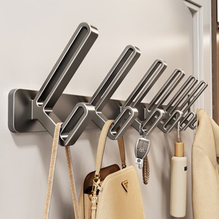 YUN JIE YA Móc treo đồ bằng nhôm màu đen/ móc cổ điển tủ treo nhà tắm treo quần áo Treo đồ nhà tắm Rổ quần áo treo tường Móc bộ Móc khoá 浴室衣架挂衣钩壁挂掛鉤