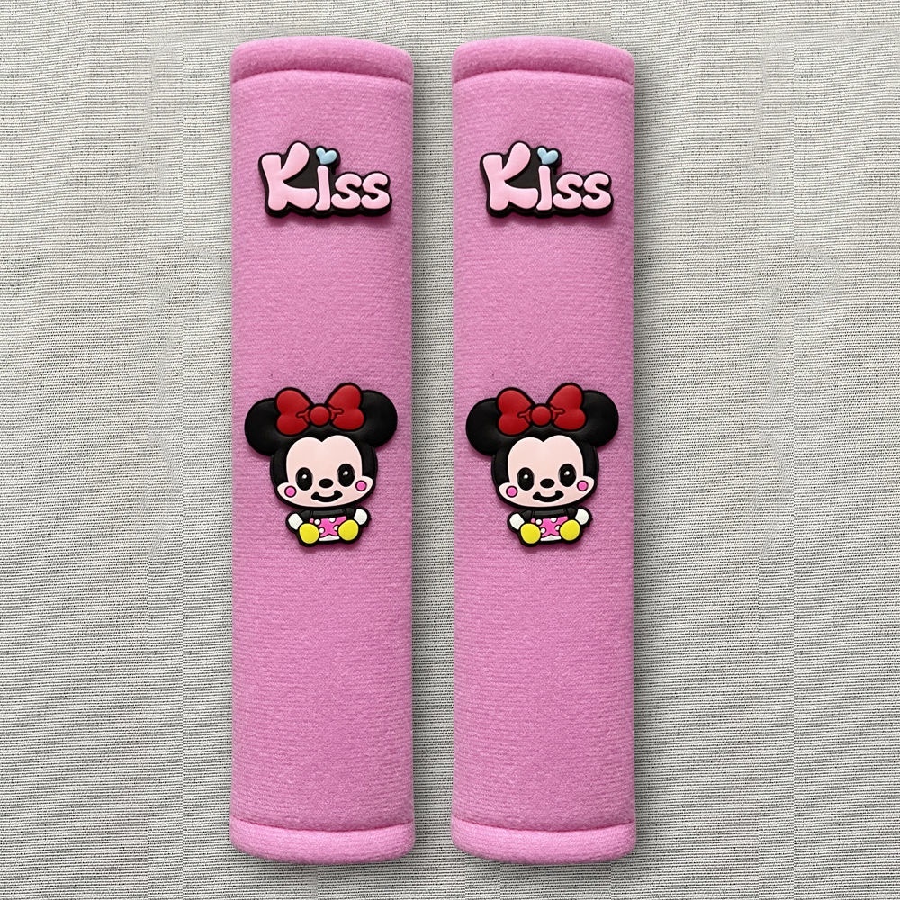 Đệm Bọc Dây Đai An Toàn Họa Tiết Hoạt Hình Đáng Yêu Cho Xe Hơi Ốp