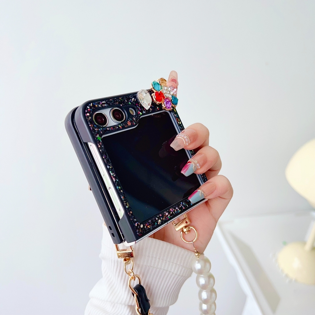 Ốp Bao Da Điện Thoại Siêu Mỏng Có Dây Đeo Cho samsung galaxy z flip 3 4 5 flip3 flip4 flip5