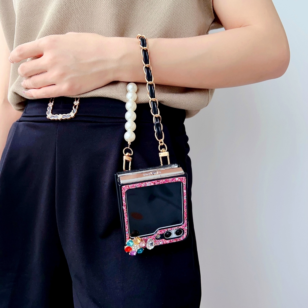 Ốp Bao Da Điện Thoại Siêu Mỏng Có Dây Đeo Cho samsung galaxy z flip 3 4 5 flip3 flip4 flip5