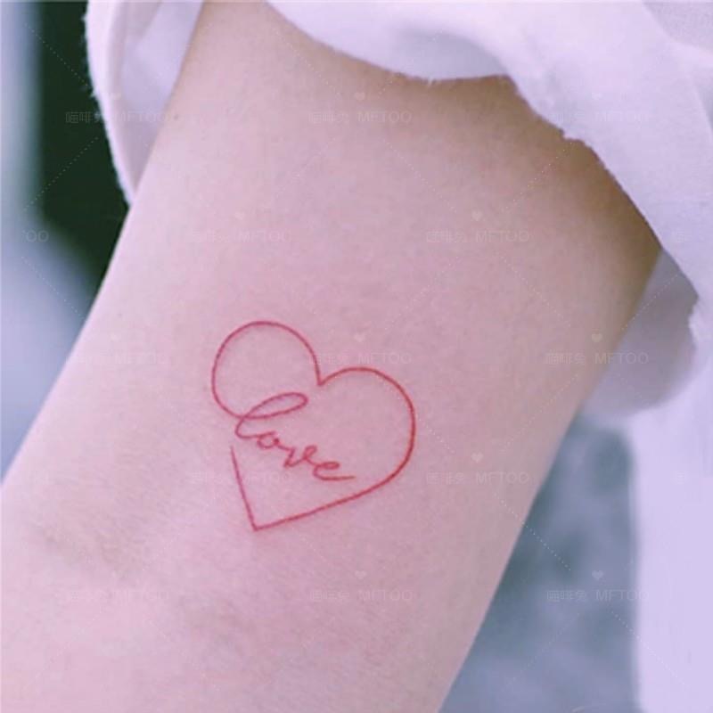 Hình Xăm Dán Tạm Thời Màu Đen Chống Nước Hình Trái Tim