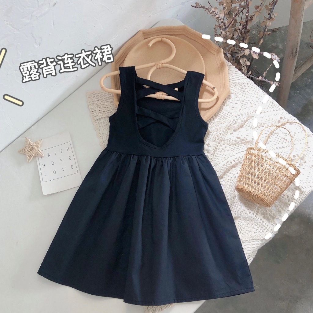 Đầm Sát Nách Hở Lưng Thời Trang Mùa Hè Cho Bé Gái