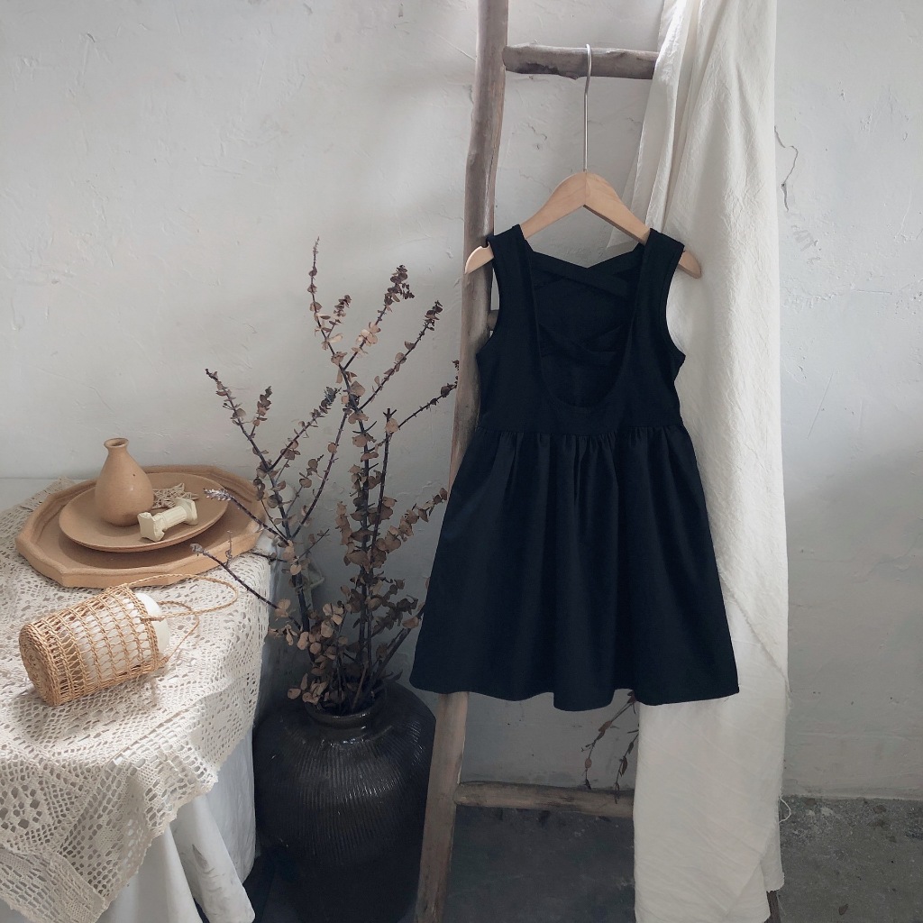 Đầm Sát Nách Hở Lưng Thời Trang Mùa Hè Cho Bé Gái