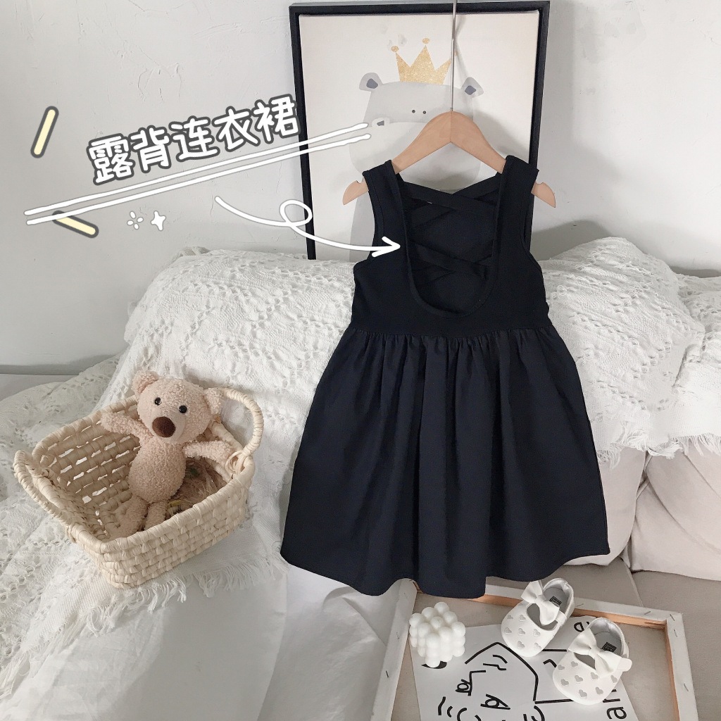 Đầm Sát Nách Hở Lưng Thời Trang Mùa Hè Cho Bé Gái