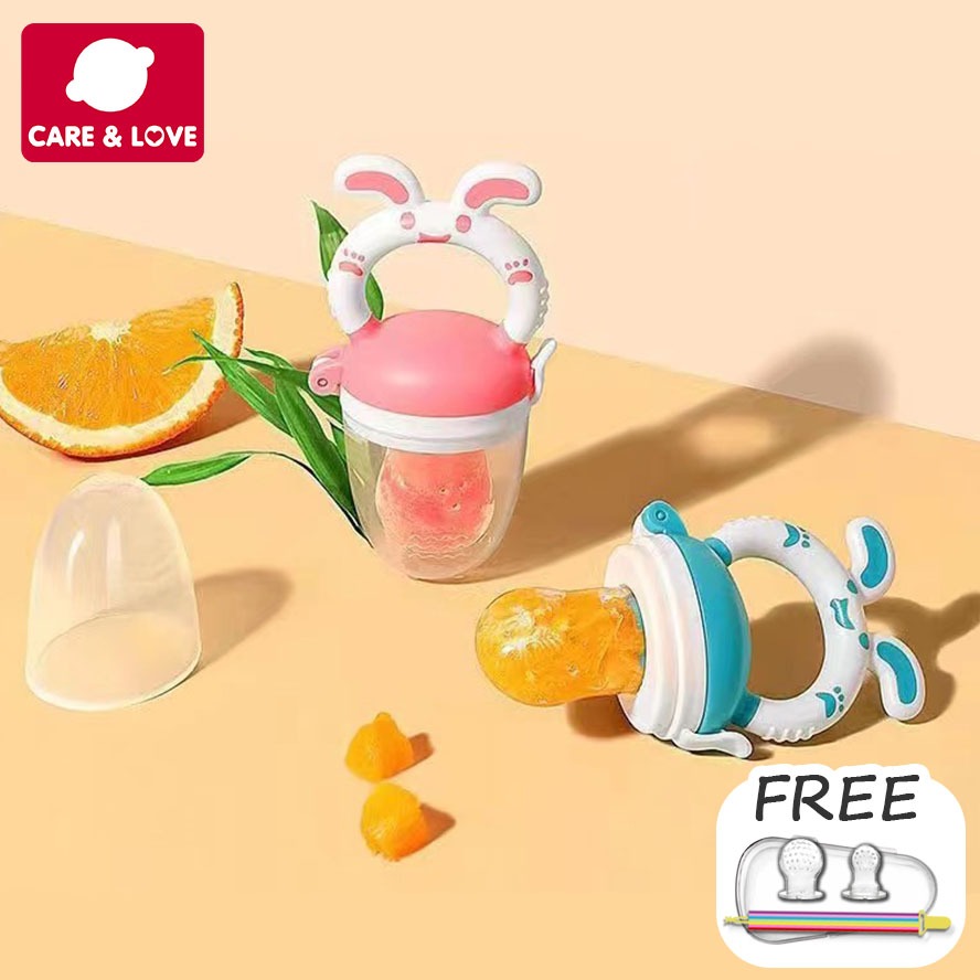 Túi nhai ăn dặm cho bé, núm nhai ăn trái cây hoa quả chống hóc cho trẻ 3 Giai Đoạn Cho Bé Đi kèm với hộp và dây đeo