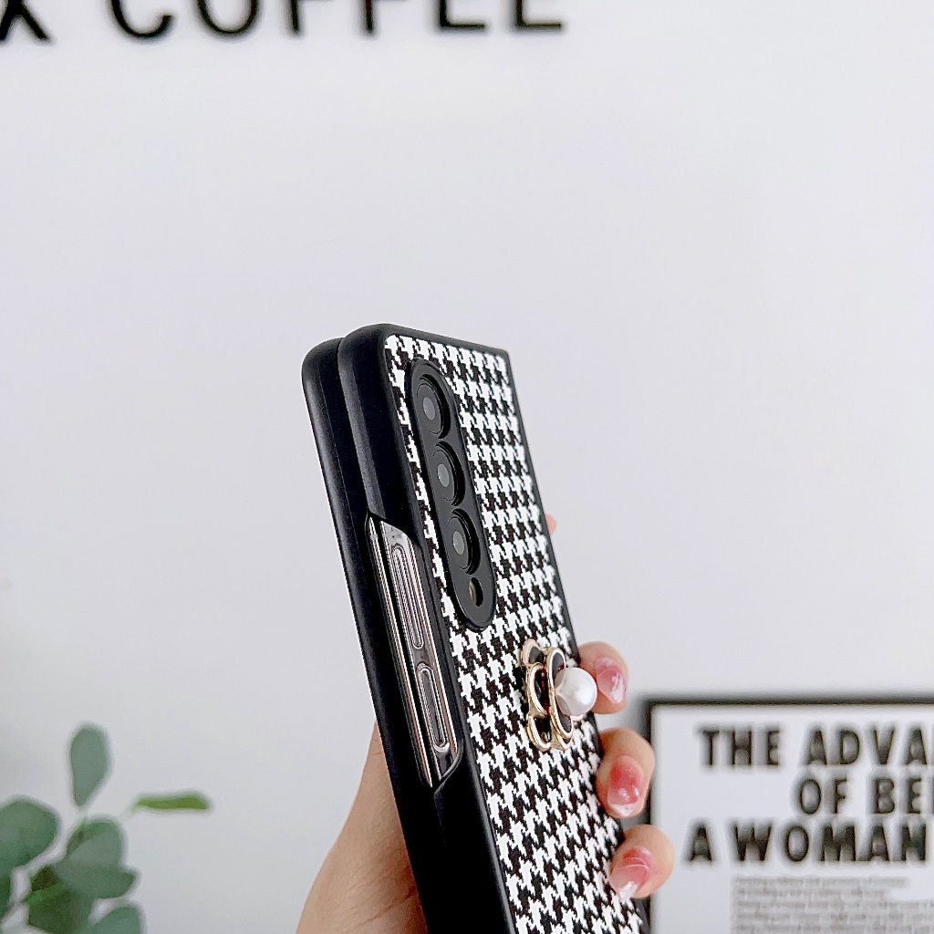 Ốp Bao Da Điện Thoại Siêu Mỏng Họa Tiết Hình Thoi Cho samsung galaxy z fold 3 4 5 fold5 fold4 fold3