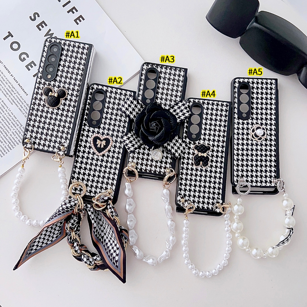 Ốp Bao Da Điện Thoại Siêu Mỏng Họa Tiết Hình Thoi Cho samsung galaxy z fold 3 4 5 fold5 fold4 fold3