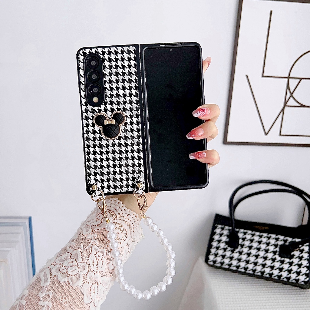 Ốp Bao Da Điện Thoại Siêu Mỏng Họa Tiết Hình Thoi Cho samsung galaxy z fold 3 4 5 fold5 fold4 fold3