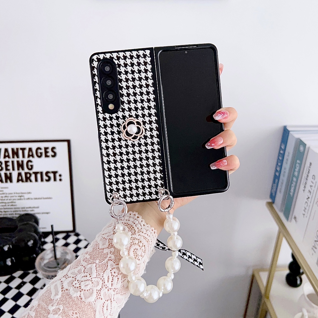 Ốp Bao Da Điện Thoại Siêu Mỏng Họa Tiết Hình Thoi Cho samsung galaxy z fold 3 4 5 fold5 fold4 fold3