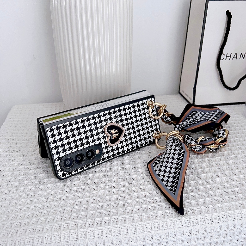 Ốp Bao Da Điện Thoại Siêu Mỏng Họa Tiết Hình Thoi Cho samsung galaxy z fold 3 4 5 fold5 fold4 fold3