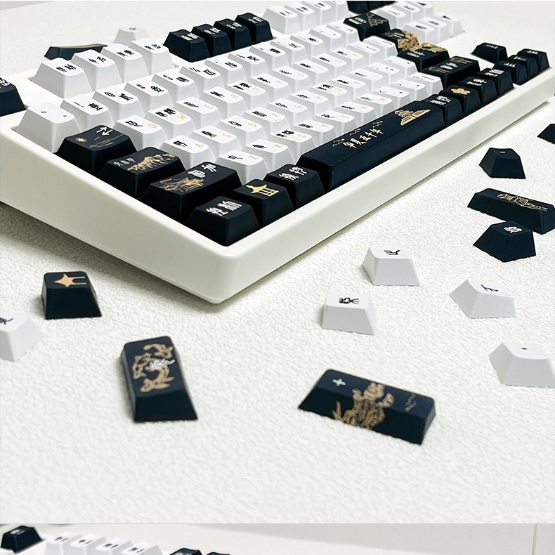 GMK Từ Không Thông Dụng Keycap, 129 Phím Keycaps PBT Cherry Profile DYE-SUB Cá Tính Cho MX Switch Bàn Phím Cơ
