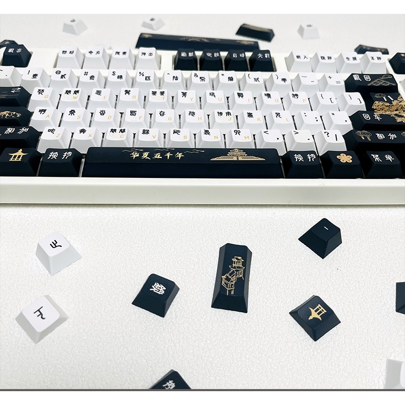 GMK Từ Không Thông Dụng Keycap, 129 Phím Keycaps PBT Cherry Profile DYE-SUB Cá Tính Cho MX Switch Bàn Phím Cơ