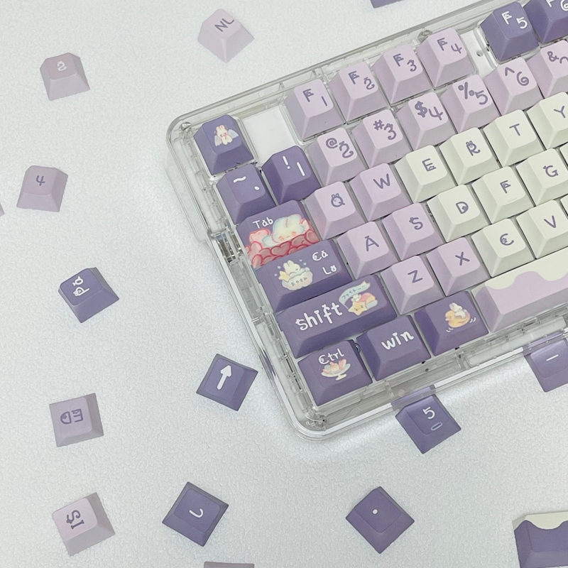 GMK Sữa Bunny Sweet Keycap, 131 Phím Keycaps PBT Cherry Profile DYE-SUB Cá Tính Cho MX Công Tắc Bàn Phím Cơ