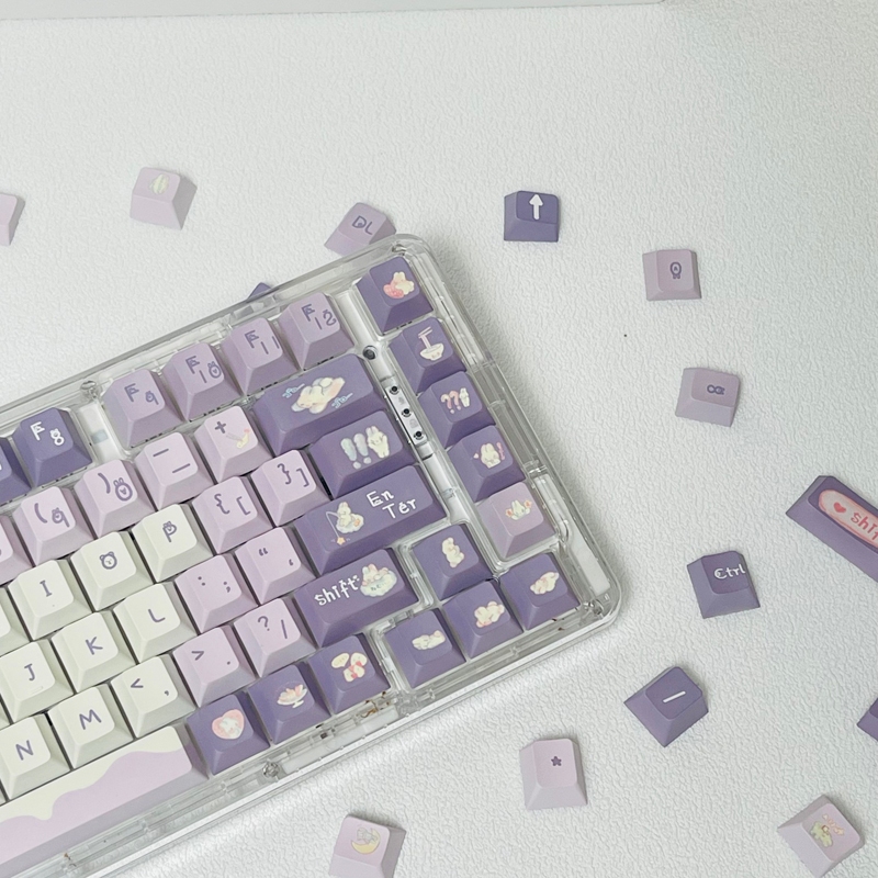 GMK Sữa Bunny Sweet Keycap, 131 Phím Keycaps PBT Cherry Profile DYE-SUB Cá Tính Cho MX Công Tắc Bàn Phím Cơ