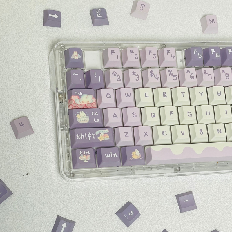 GMK Sữa Bunny Sweet Keycap, 131 Phím Keycaps PBT Cherry Profile DYE-SUB Cá Tính Cho MX Công Tắc Bàn Phím Cơ