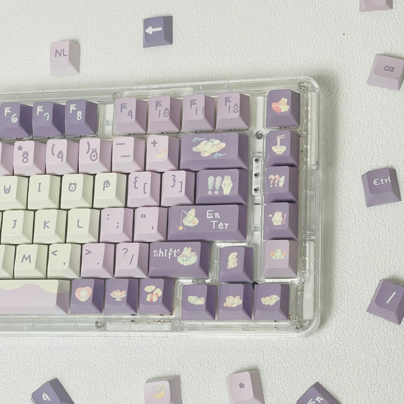 GMK Sữa Bunny Sweet Keycap, 131 Phím Keycaps PBT Cherry Profile DYE-SUB Cá Tính Cho MX Công Tắc Bàn Phím Cơ