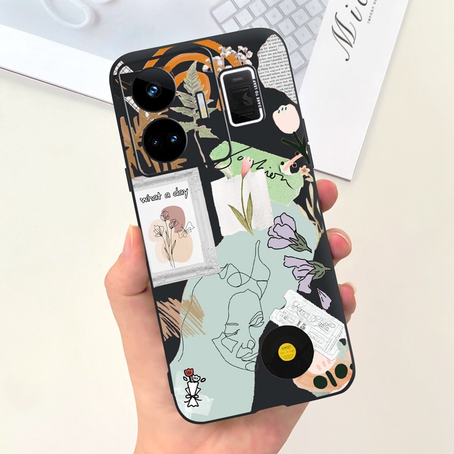 Realme Ốp Điện Thoại Silicon Mềm Mặt Nhám Họa Tiết Trái Tim 2023 Cho realme gt neo 5 / realme gt3 240w rmx3709 2023 realme gt neo5 rmx3706