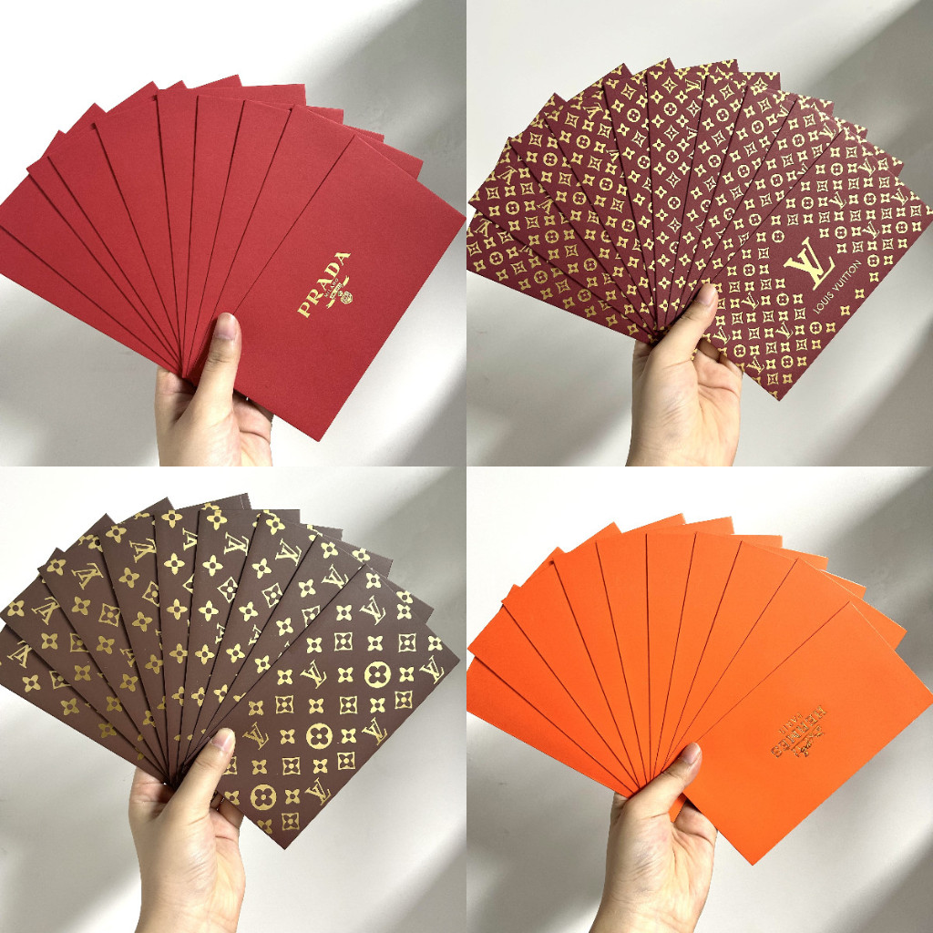 Set 10 Bao Lì Xì Màu Đỏ Thương Hiệu Lớn 10 Cái Cho Tiệc Cưới / Giáng Sinh / Năm Mới