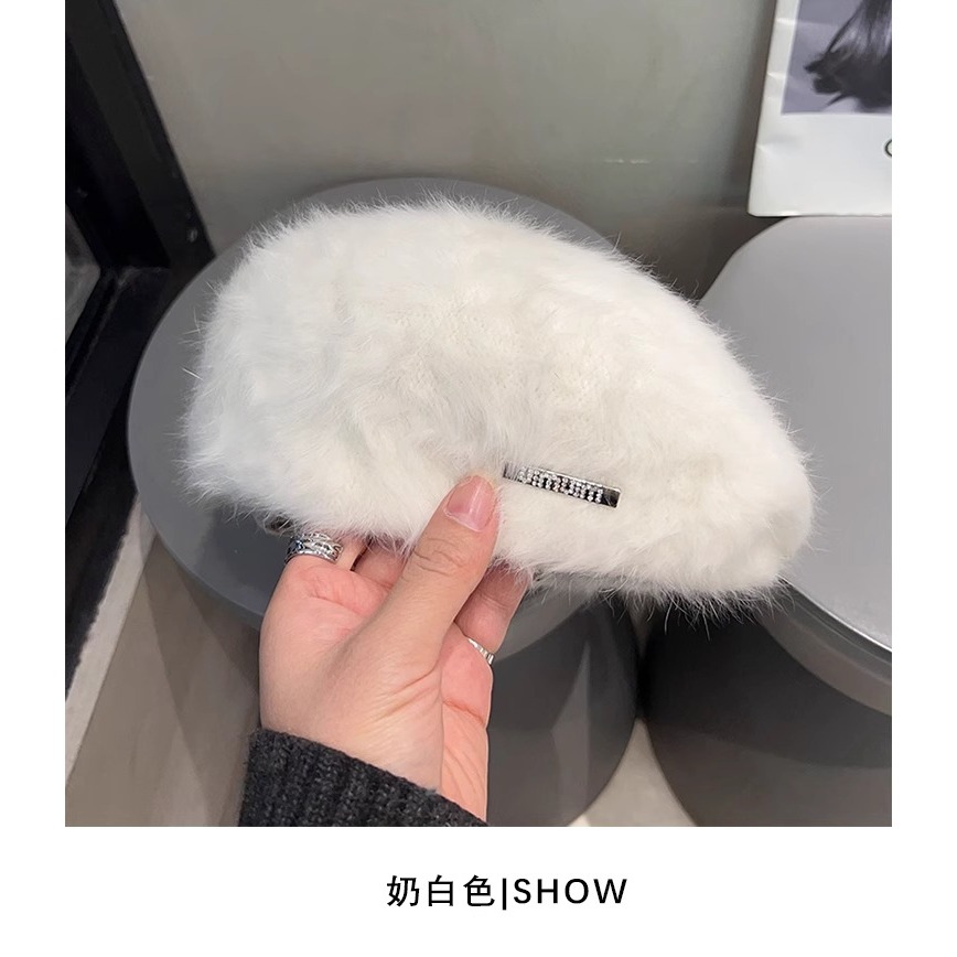 One Mũ beret Lông Thỏ Thời Trang Thu Đông Phong Cách Hàn Quốc Cho Nữ