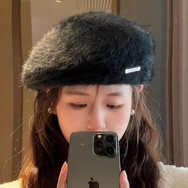 One Mũ beret Lông Thỏ Thời Trang Thu Đông Phong Cách Hàn Quốc Cho Nữ