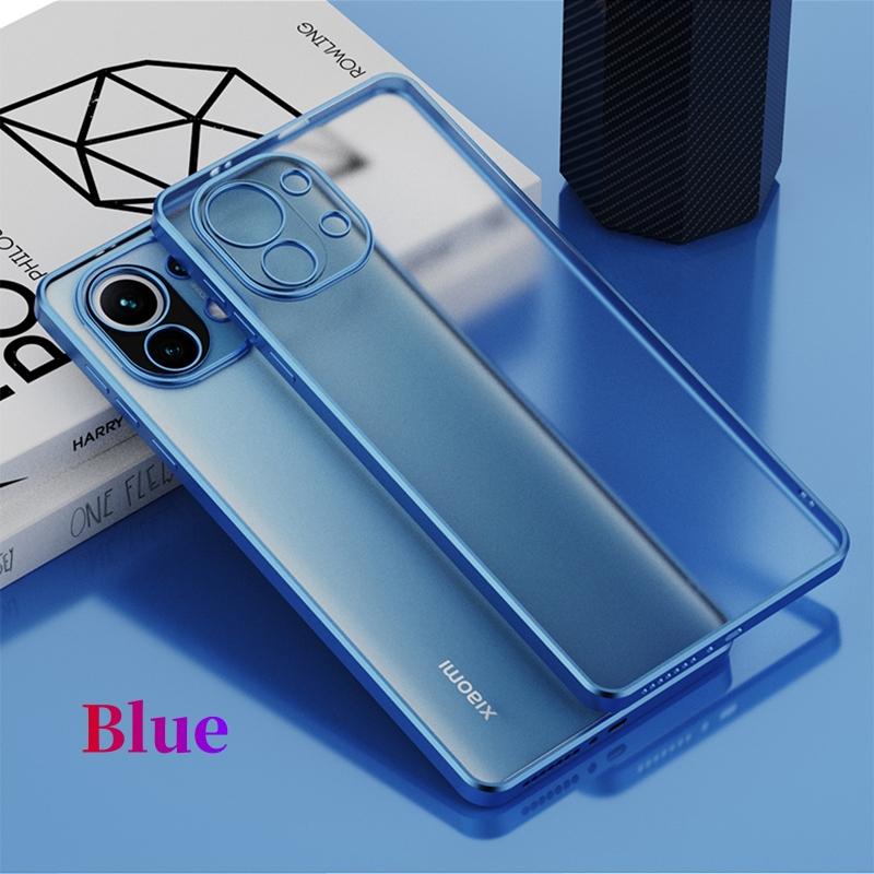Ốp Lưng Mạ Trong Suốt Cho XiaoMi 12T 11T Pro 11 Lite Mi 10T Pro 9 Lite A3 Lite Note 10 Pro