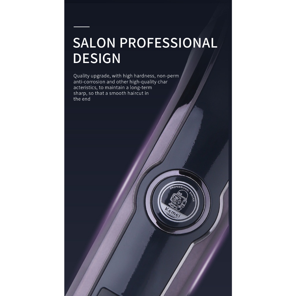 Kemei Tông Đơ Cắt Tóc km-1580 Không Dây Sạc usb Có Màn Hình led Hiển Thị Tiện Dụng Cho Nam
