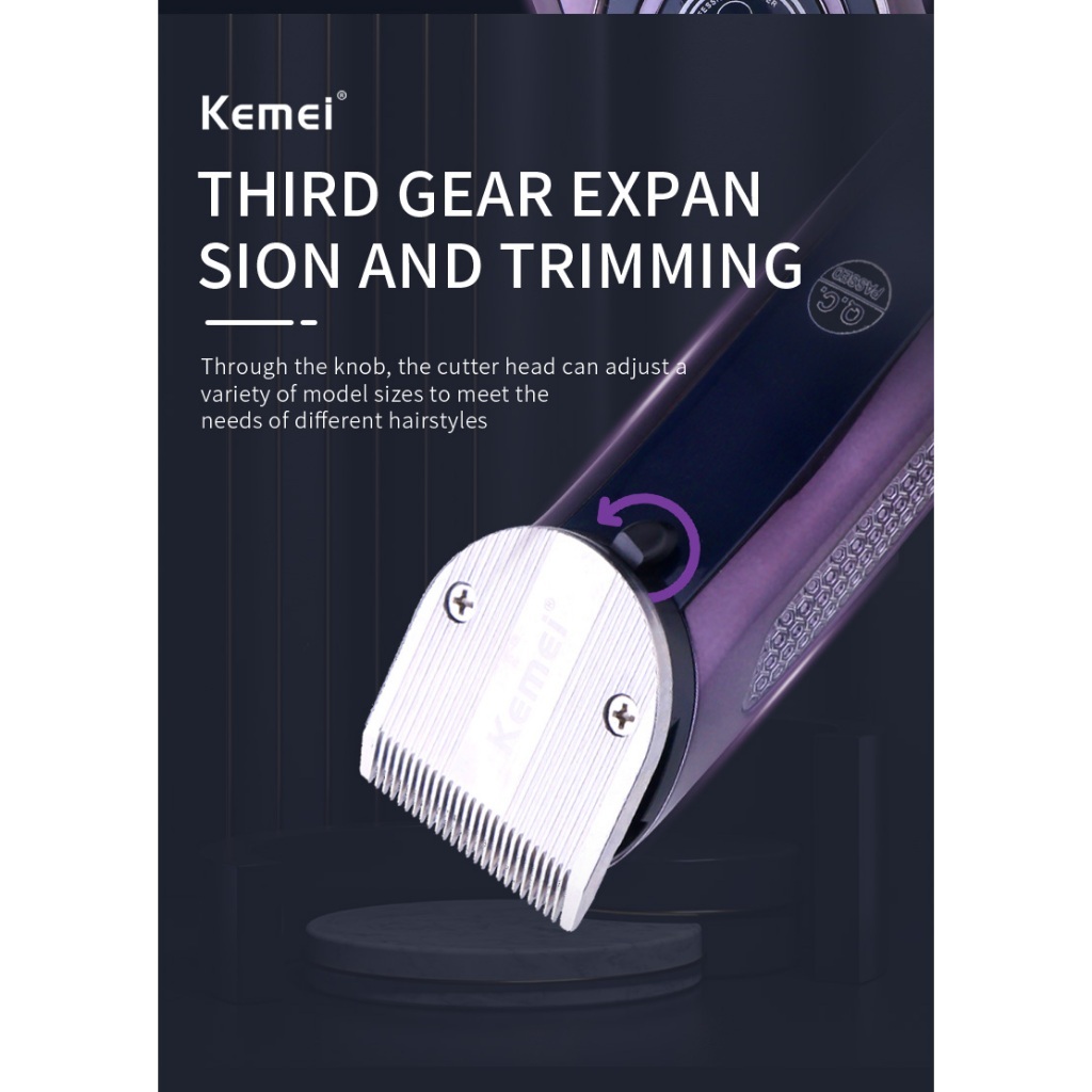 Kemei Tông Đơ Cắt Tóc km-1580 Không Dây Sạc usb Có Màn Hình led Hiển Thị Tiện Dụng Cho Nam