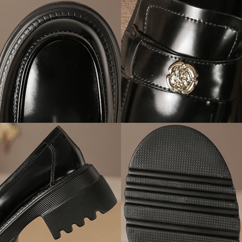 Mới Giày Da Mũi Tròn Đế Dày Thoải Mái Phong Cách Hàn Quốc Cho Nữ Size 34-40