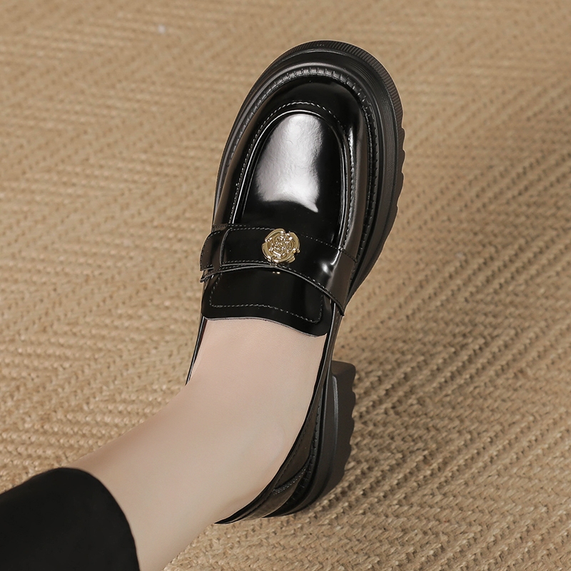 Mới Giày Da Mũi Tròn Đế Dày Thoải Mái Phong Cách Hàn Quốc Cho Nữ Size 34-40