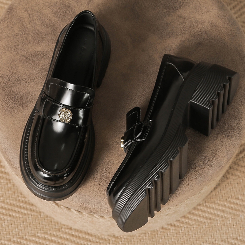 Mới Giày Da Mũi Tròn Đế Dày Thoải Mái Phong Cách Hàn Quốc Cho Nữ Size 34-40