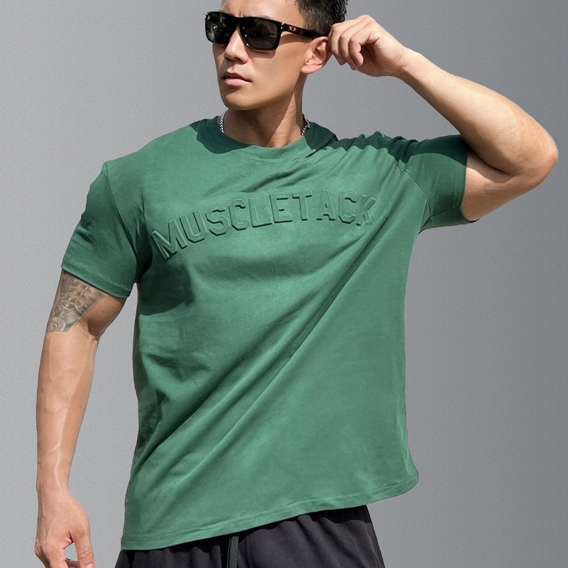 Áo Thun cotton Tay Ngắn Cổ Tròn In Chữ 3d Phong Cách Thể Thao Cho Nam