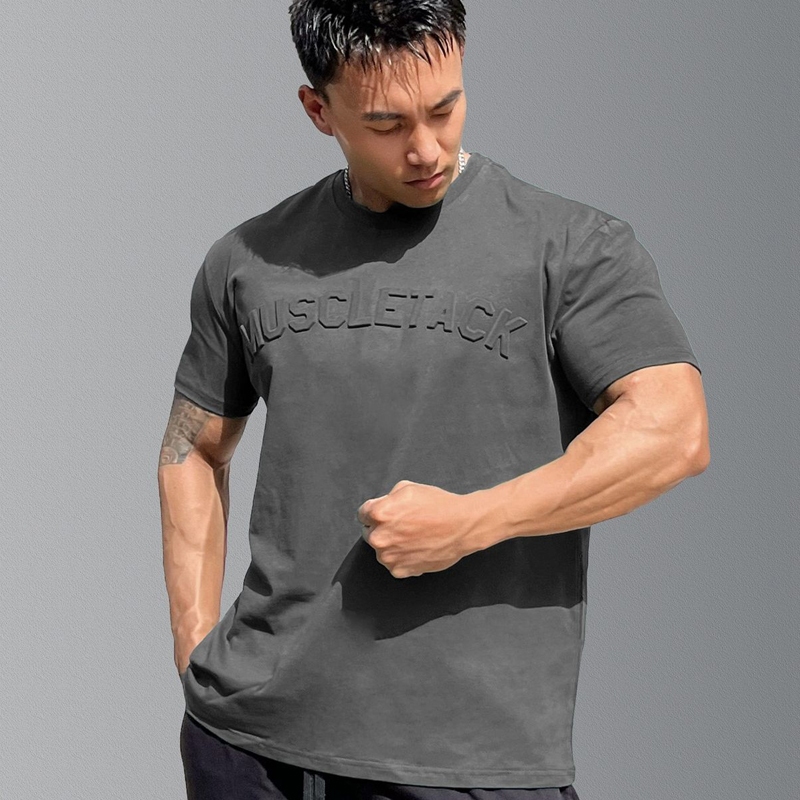 Áo Thun cotton Tay Ngắn Cổ Tròn In Chữ 3d Phong Cách Thể Thao Cho Nam