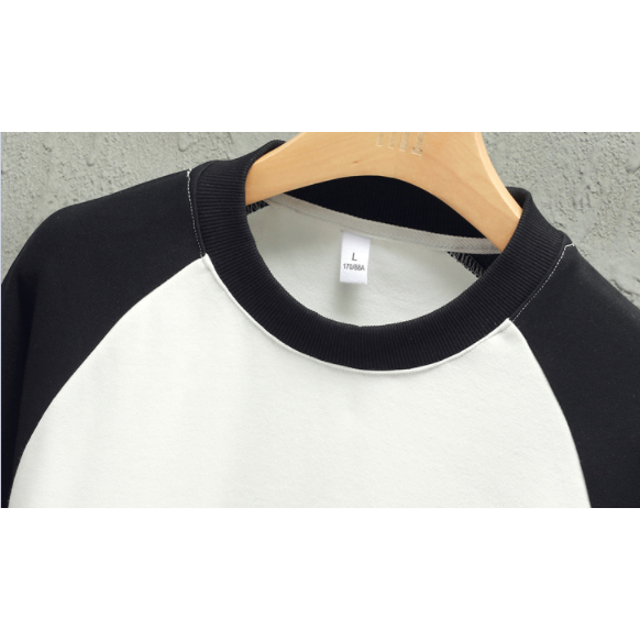 Áo Thun Nam Dài Tay Cổ Tròn In Hình Màu Sắc Tương Phản Thời Trang