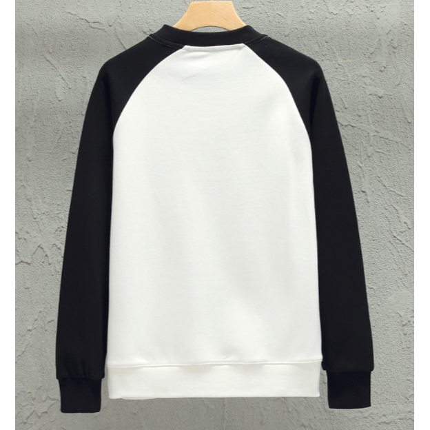 Áo Thun Nam Dài Tay Cổ Tròn In Hình Màu Sắc Tương Phản Thời Trang