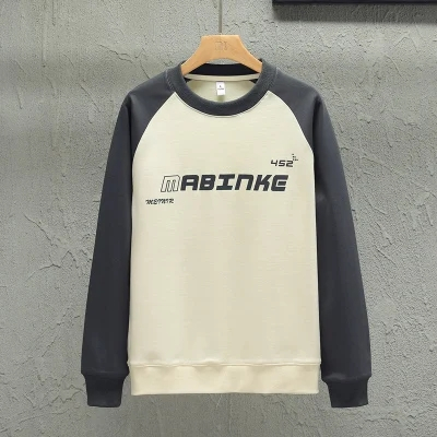 Áo Thun Nam Dài Tay Cổ Tròn In Hình Màu Sắc Tương Phản Thời Trang