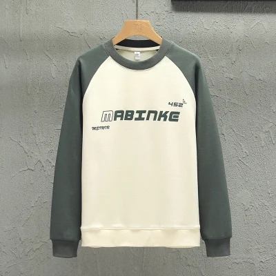 Áo Thun Nam Dài Tay Cổ Tròn In Hình Màu Sắc Tương Phản Thời Trang