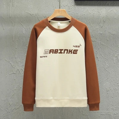 Áo Thun Nam Dài Tay Cổ Tròn In Hình Màu Sắc Tương Phản Thời Trang