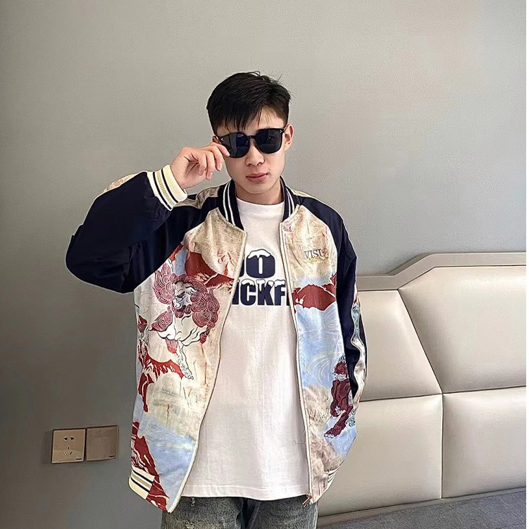 Áo Khoác Bóng Chày Thêu Họa Tiết Phong Cách Trung Hoa Thời Trang Xuân Thu Cho Nam