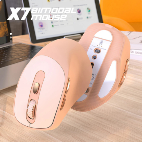 Chuột Không Dây 2023 new x7 bluetooth 2.4g 4000Dpi 6 Nút Bấm Dùng Để Chơi Game
