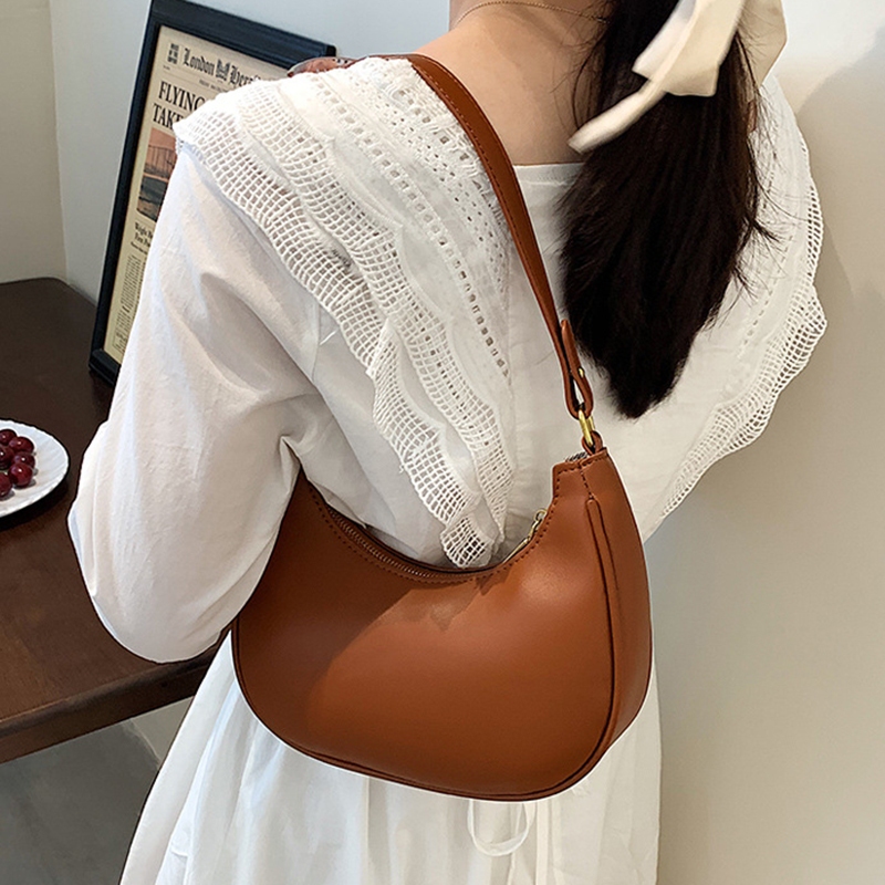 Yogodlns Túi Xách Da pu Đeo Vai Màu Trơn Cỡ Nhỏ Phong Cách retro Cho Nữ