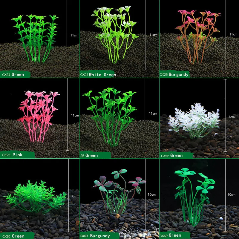1 Cây Cỏ Nhựa Nhân Tạo Nhiều Màu Trang Trí Bể Cá