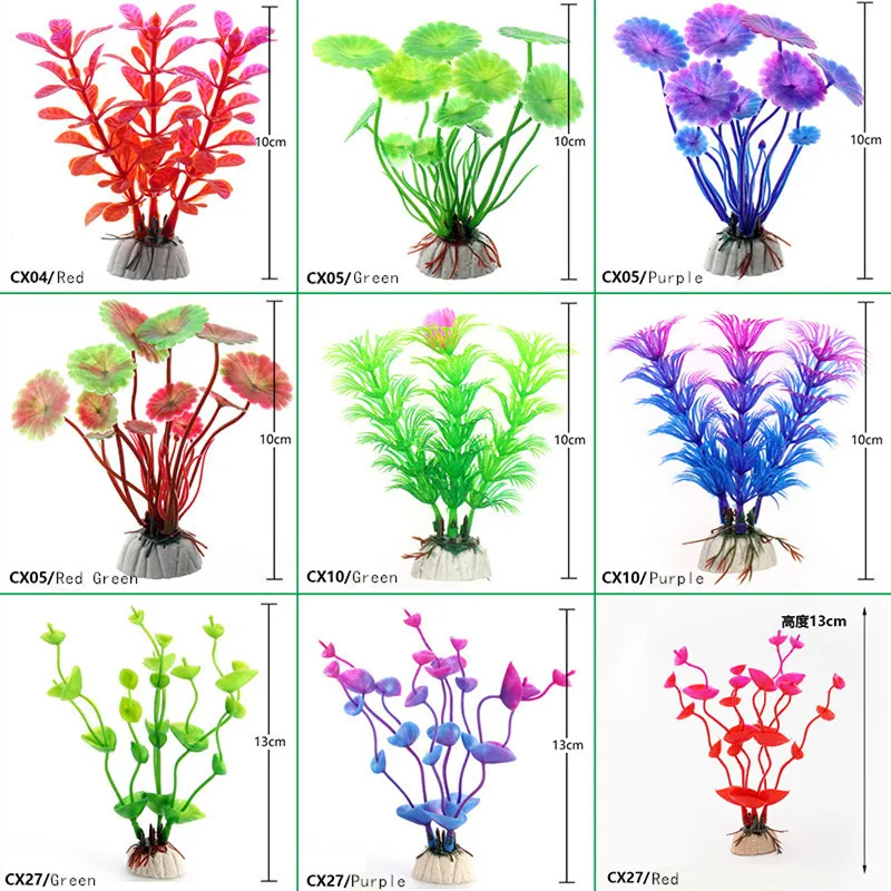 1 Cây Cỏ Nhựa Nhân Tạo Nhiều Màu Trang Trí Bể Cá