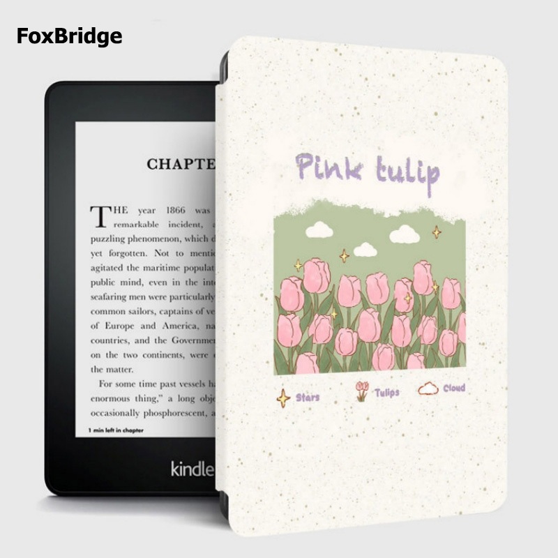 Bao Da Máy Đọc Sách Họa Tiết Hoa tulip Cho Amazon kindle paperwhite 5 (11th) 4 (10th) 3 2 1 2019 10th Ốp