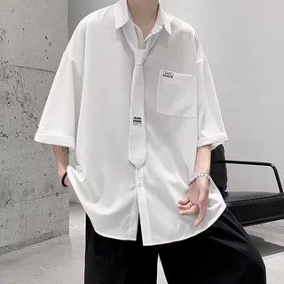 Áo Sơ Mi Ngắn Tay Màu Trơn Thời Trang Mùa Hè Hàn Quốc