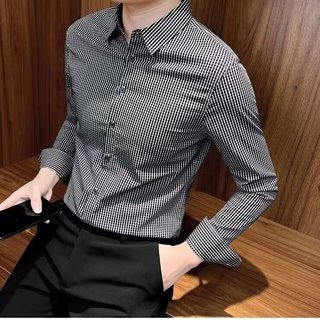 Áo Sơ Mi Dài Tay Họa Tiết Ca Rô Thời Trang Dành Cho Nam