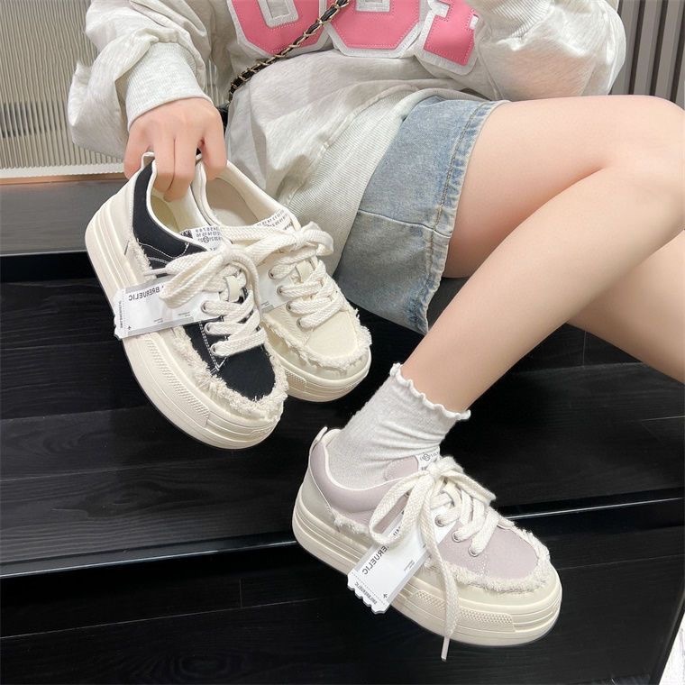Giày Thể Thao Vải canvas Đế Bằng Chống Trượt Thoải Mái Chống Mài Mòn Phong Cách Hàn Quốc Thời Trang Cho Nữ