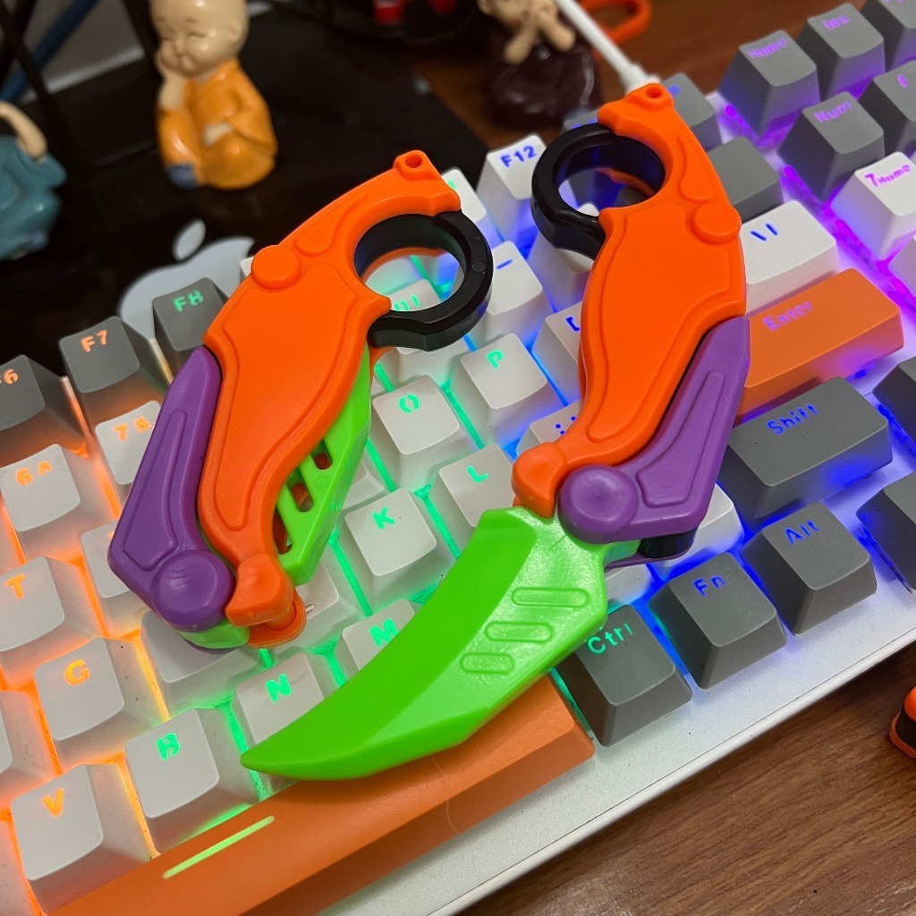 Đồ Chơi In Hình 3d Dạng Móc karambit Dao Cạo 3.0 Hạnh Phúc - Đồ Chơi Giảm Căng Thẳng Cho Trẻ Em