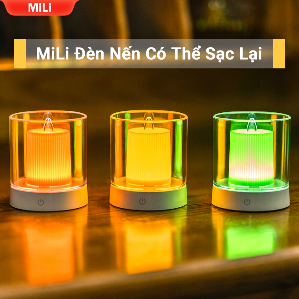 Xiaomi Youpin MiLi Bộ 3 Đèn led Hình Nến Có Thể Điều Chỉnh Nhiệt Độ Và Độ Sáng