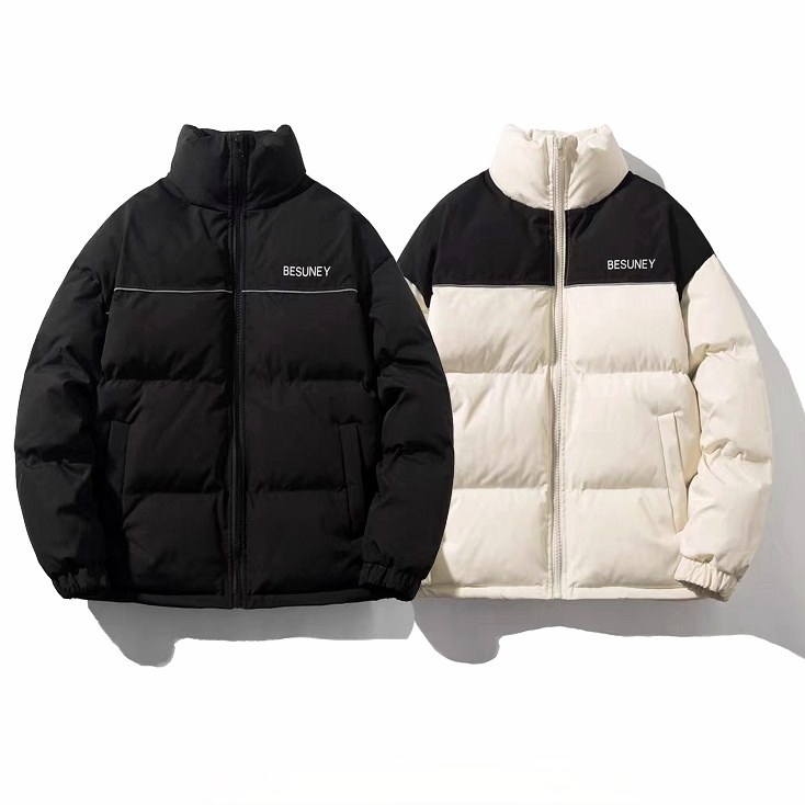 Esea Áo Khoác cotton Dày Tay Dài Phong Cách hong kong Thiết Kế Đơn Giản Ấm Áp Thời Trang unisex