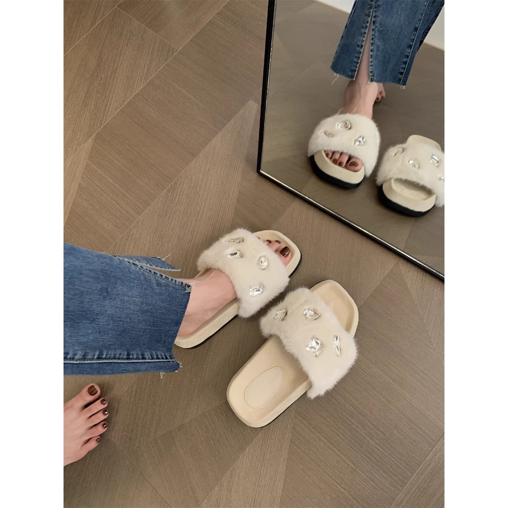 Dép Bông Đế Dày Tăng Chiều Cao Thiết Kế Mới Thời Trang 2023 Dành Cho Nữ